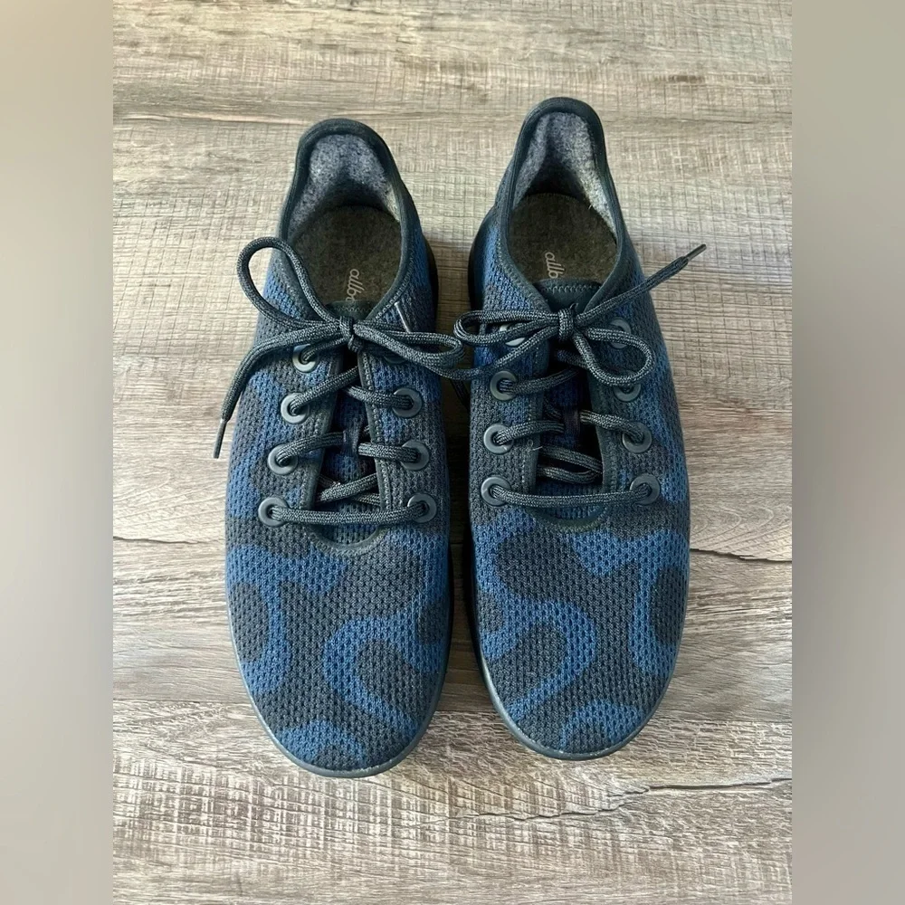 Allbirds Tree Runner Fungi 10 Camo Blue Black Limited Edition Shoe Gym Run Jog